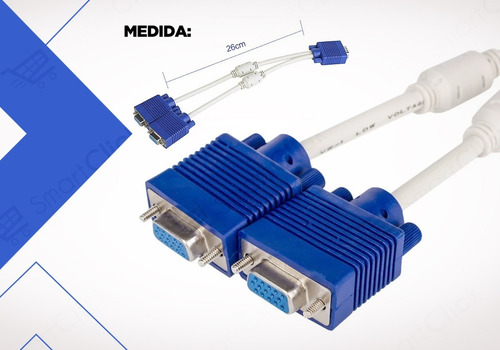 Imagen 9 de 10 de Cable Splitter Vga Adaptador Macho A 2 Hembra Duplica Imagen