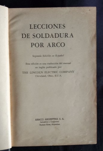 Lecciones De Soldadura Por Arco-armco-lincoln Elec-tapa Dura