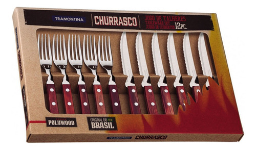 Juego Cubiertos Tramontina De Mesa 12 Piezas Churrasco 