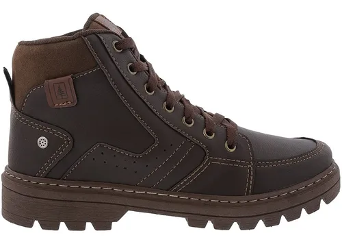 Bota Coturno Bow River Com Pespontos Marrom Frete gr tis