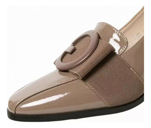 Zapatos Gruesos De Tacón Bajo Con Punta Cerrada Para Mujer,