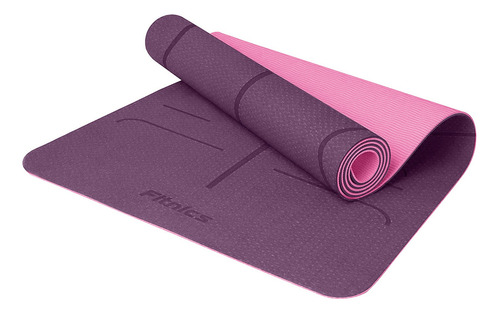 Mat Yoga Colchoneta Eco 6mm Doble Color Guías +bolso +correa Color Morado