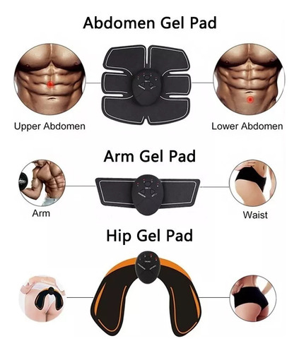 Kit De Cinto Estimulador Usb Para Abdominais E Glúteos