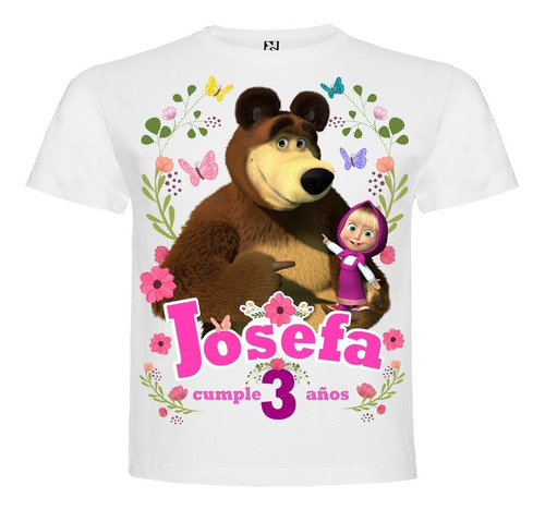 Polera Estampada Niña/o Cumpleaños Masha Y El Oso