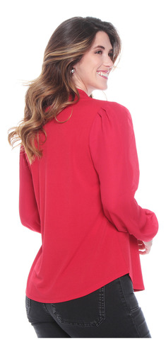 Blusa Wados Solida Scote V Con Cierre En Bolsillos