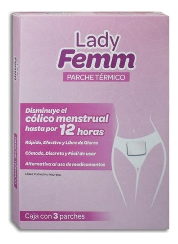 Lady Femm Caja De 3  Parches Térmicos Para Cólicos Color Blanco