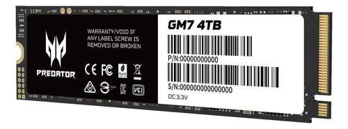 Ssd Interno 4tb Acer Predator Gm7 M.2 2280 Nvme Pcie 4.0