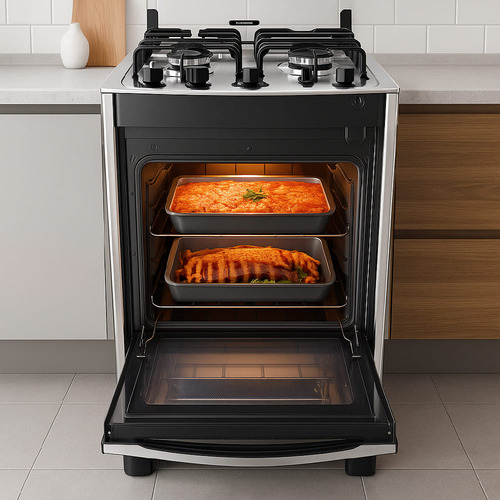 Fogão Dako Magister Inox Style A Gás 4 Boca Mesa Inox-bivolt