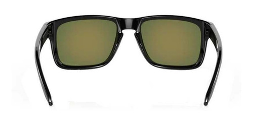Anteojos de sol polarizados Oakley Holbrook Standard con marco de o matter color polished black, lente ruby de plutonite prizm, varilla polished black de o matter - OO9102