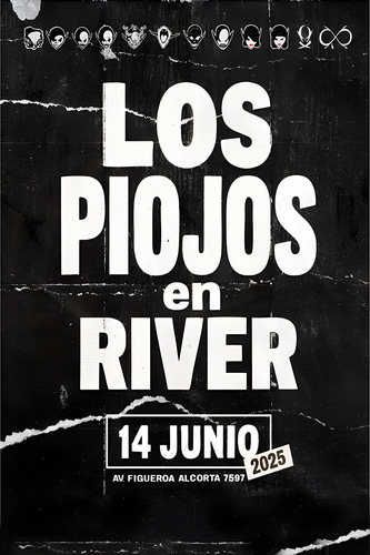 Poster Recital De Los Piojos River 2025 Ultimo Show 40x60cm