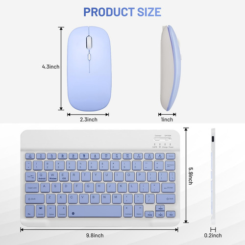 Kit Teclado + Mouse Para iPad Tablet Celular Pc Bluetooth