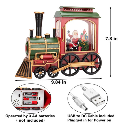 Linterna Navidad Papá Noel Tren Musical Led 6 Horas