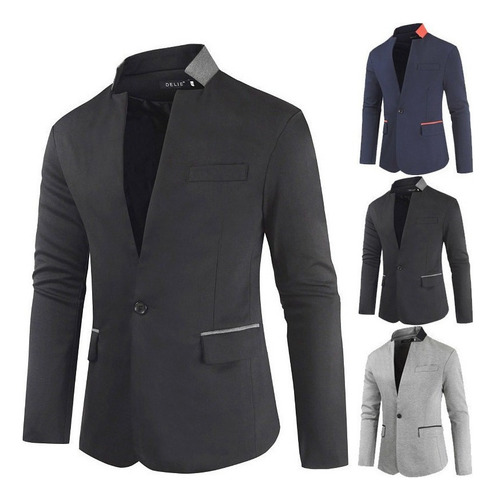 Lzl Chamarra Saco Blazer De Corte Ajustado Con Cuello Mao