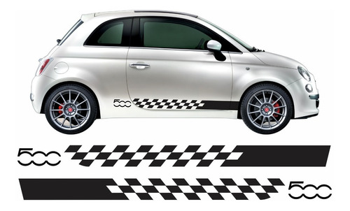 Adesivo Fiat 500 Faixa Lateral Sport Carro Tuning Imp56