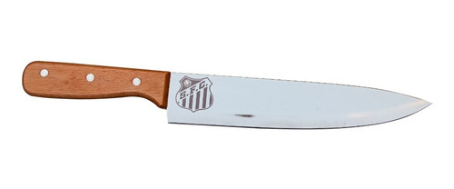 Imagem 3 de 4 de Faca Premium Personalizada Nome Santos Cabo Madeira Presente