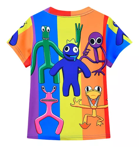 4-8 anos crianças roupa de banho conjunto Roblox Rainbow Friends tops +  shorts + boné banho terno presentes