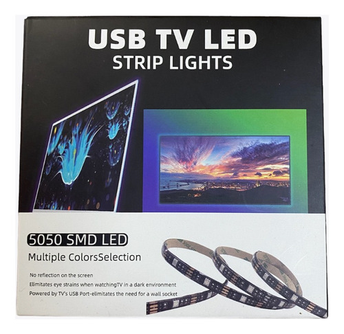 Cinta Tira Luz Led Rgb 5050 Usb Tv Pc + Control Remoto Ip65 