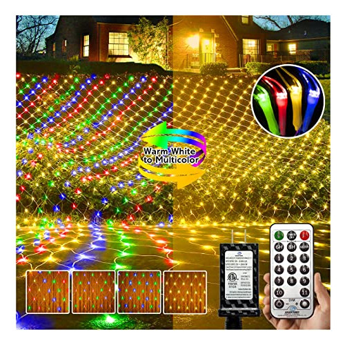 Luces De Malla De Navidad Exteriores De 200 Led Y 9.8 P...