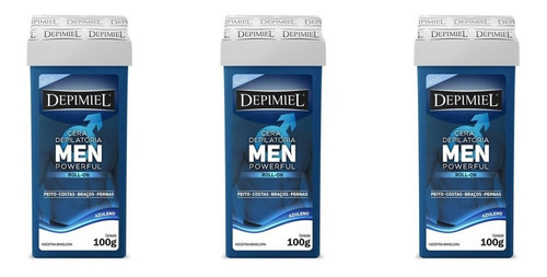 Kit 3 Cera Depilatoria Roll On Hombre Depimiel 100ml Men 