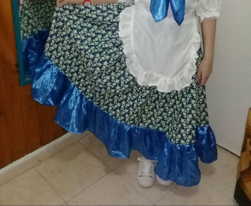 Pollera Con Delantal Niña 65 Cms 6 A 7 Años Aprox