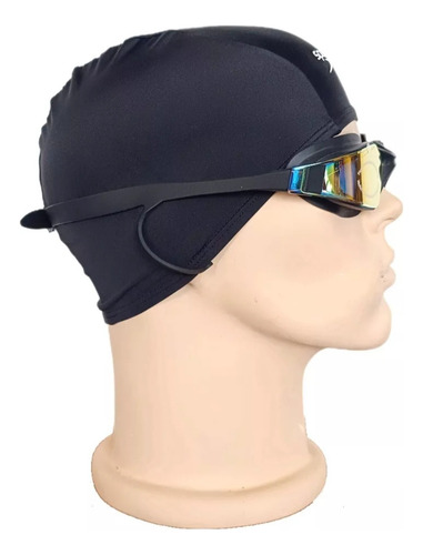 Lentes De Natación Espejado Filtro Uv Y Antifog +gorra Licra