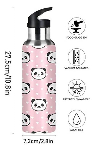 Botella De Agua Con Cara De Panda Para Niños, Termo De Acero