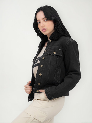 Chamarra Para Mujer Quarry Denim Con Sherpa