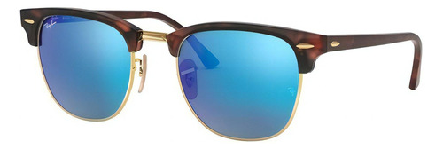 Lentes De Sol Ray-ban Clubmaster 0rb3016 Protección Uv Color Havana L - 51mm Color De La Lente Azul Color De La Varilla Havana Color Del Armazón Havana Diseño Espejeado