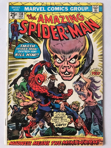 Amazing Spiderman #138 Marvel Comics 1974 Mindworm G. Conway