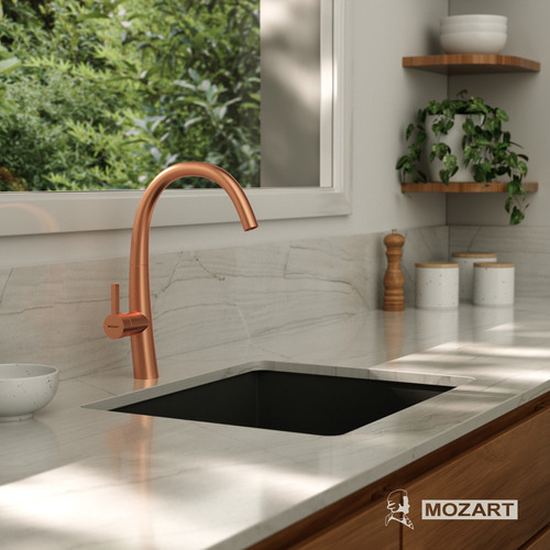 Grifería cocina canilla monocomando mesada Mozart modelo Milan línea premium color cobre 7920
