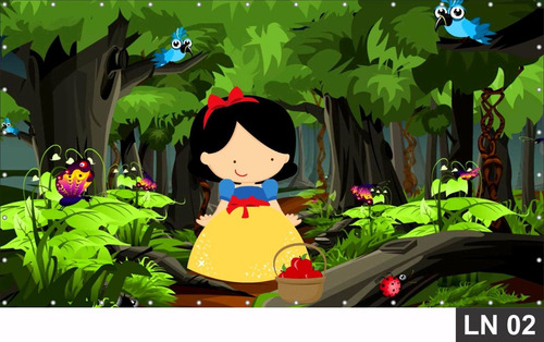 Imagem 2 de 5 de Painel De Festa Branca De Neve Cute Baby 3,00x1,80m Lona