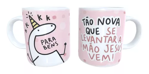 Caneca meme FLORK para amiga aniversariante, aniversário