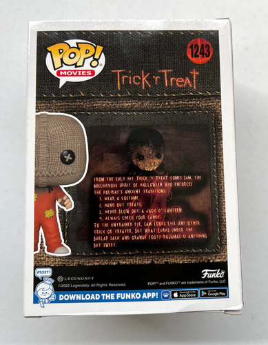 Funko Pop Masked Sam Lollipop Paleta Trick R Treat 1243
