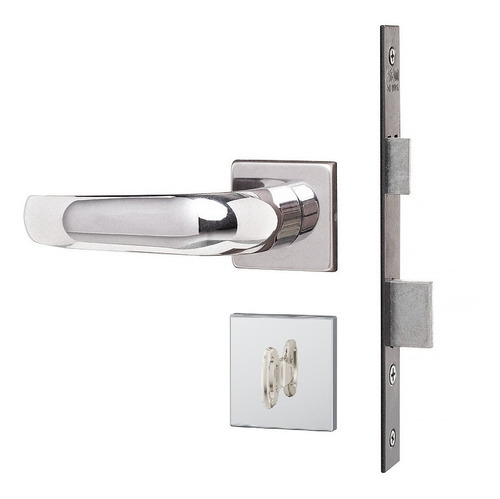 Fechadura Banheiro Roseta Quadrada Inox 823/21 Rqi Stam Cor Prateado