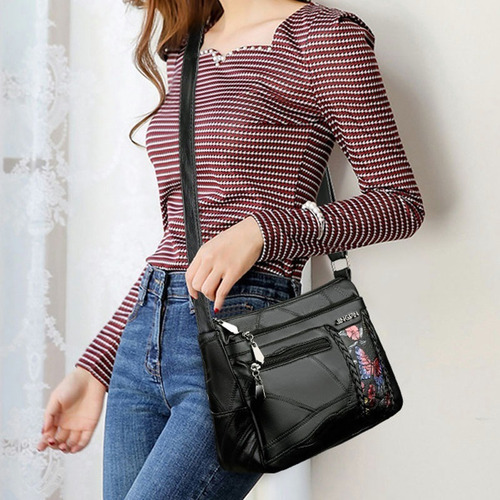 Imagen 8 de 9 de Bolso Bandolera Antirrobo Impermeable De Piel Para Mujer