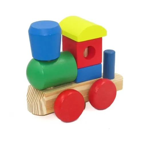 Tren De Madera Eichhorn Con 18 Piezas Y 15 Bloques – Juguete Para Niños 1+