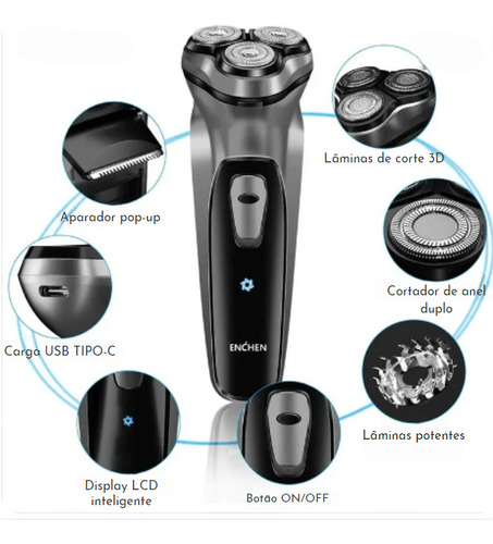 Kit Barbeador Portatil + Finalizador Profissional Sem Fio