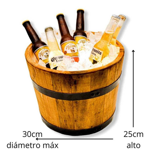 Imagen 3 de 3 de Cubeta Cervecera De Madera De Pino Artesanal
