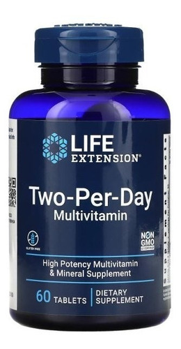 Life Extension Multivitamínico Two Per Day 60 Caps Adultos O Sabor Neutro