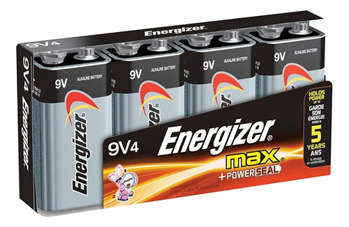 Energizer Max Alkaline 9 Volt, 4-count