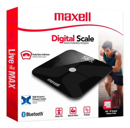 Balanza Digital Personal Scale Bluetooth Maxell Masa Corpora