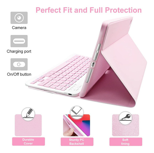 B Funda Con Teclado Inalambrico Para iPad Mini 6 Rosa
