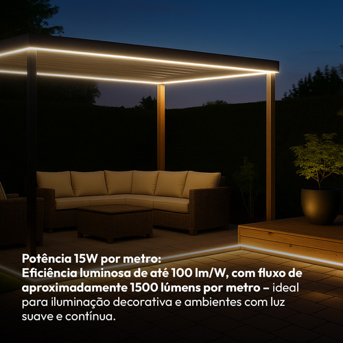 Fita Led Dupla Facile 15w 2700k Branco Quente 50 Metros Tensão Direta 240leds Cod: Alut148031 Alut By Avant