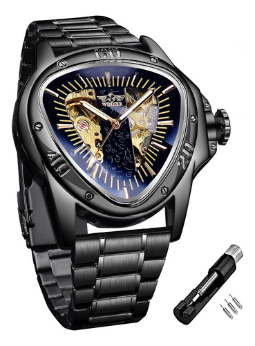 Reloj Mecánico, Para Hombre, Forma Triángulo, Negro