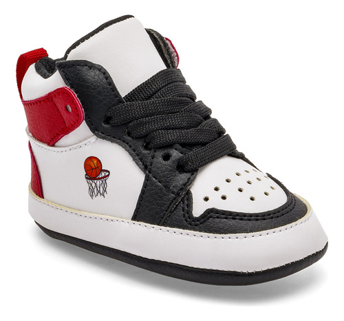 Tenis Niño Little-steps 136-01 Blanco Negro Rojo 120-850