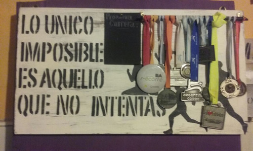 Medallero Running En Madera. Ideal Para Maratonistas