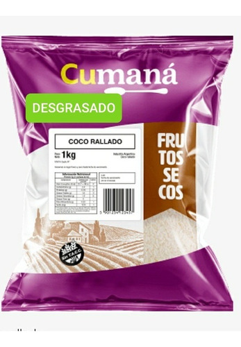 Coco Rallado  Desgrasado -sin Tacc  10 X 1kg  Cumana