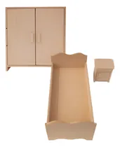 Comprar Dormitorio Barbies Fibrofácil Muebles Para Pintar - Bc