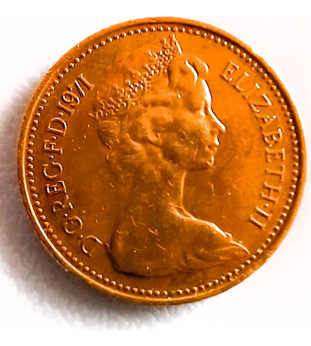Valioso New Penny (elizabeth Ii) 1971 De Reino Unido