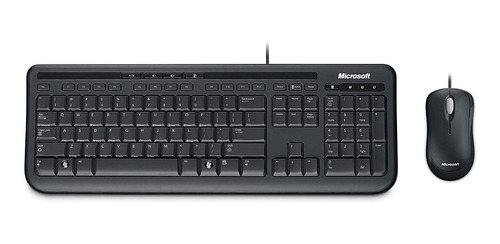 Imagen 1 de 6 de Kit de teclado y mouse Microsoft Wired Desktop 600 Español de color negro